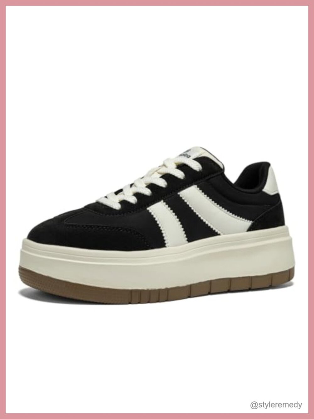 Platform Fashion Sneakers Chunky Tennis Shoes 1.5 Inch Heel Faux Leather Oxford